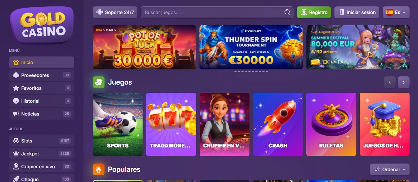 Casino of Gold — 15 giros gratis